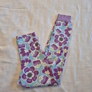 Hanna Andersson girls size 130 or 8 pajama bottons flower print VGUC